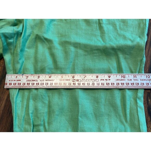 Ralph Lauren Womens Sz 16 Linen Grass Green Wide Crop Leg Spring Vtg NEW - Picture 7 of 14